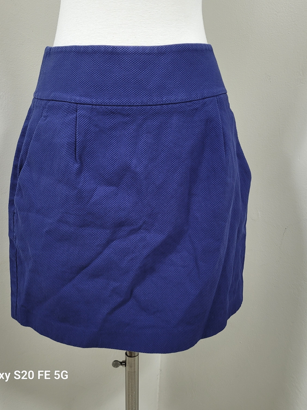 Theory Navy Blue Textured Office Workwear A-Line Skirt Size 6